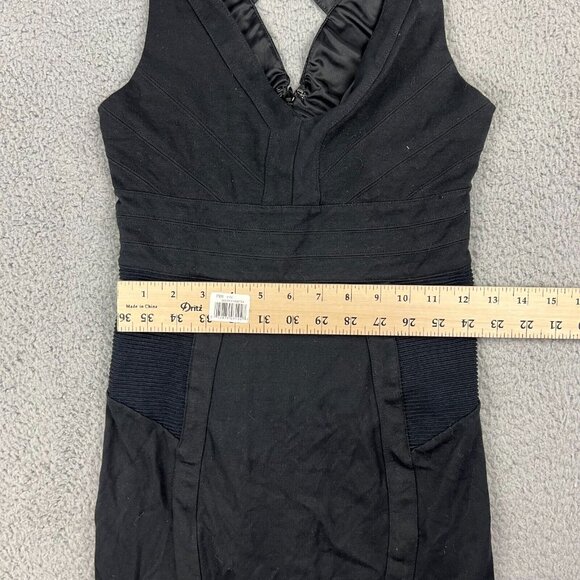 Express Women's Black Bodycon Sleeveless Double V-Neck Mini Dress Size XS - Picture 3 of 7